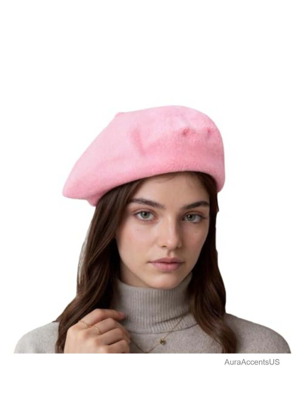 Wool Blend French Beret Hat for Women - Soft Knit Winter Cloche